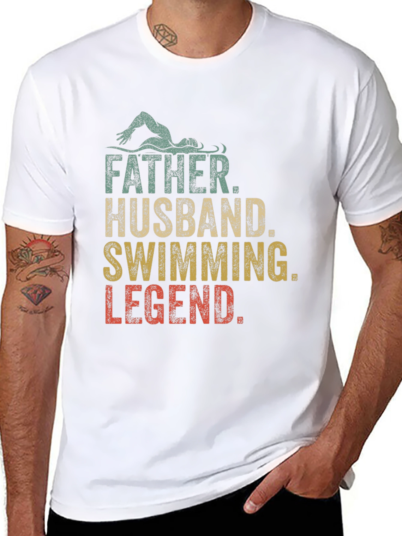 Father Husband Swimming Legend Graphic Tee