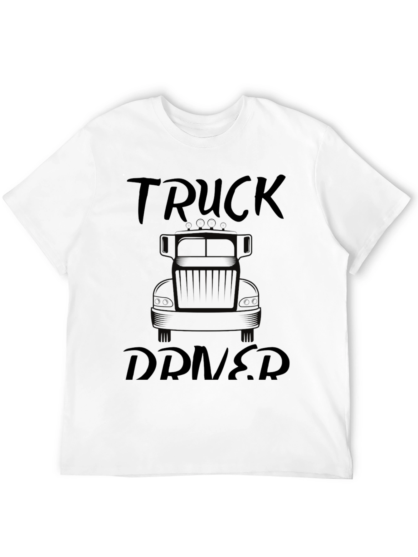 Truck Driver Graphic Tee - Black Cotton T-Shirt