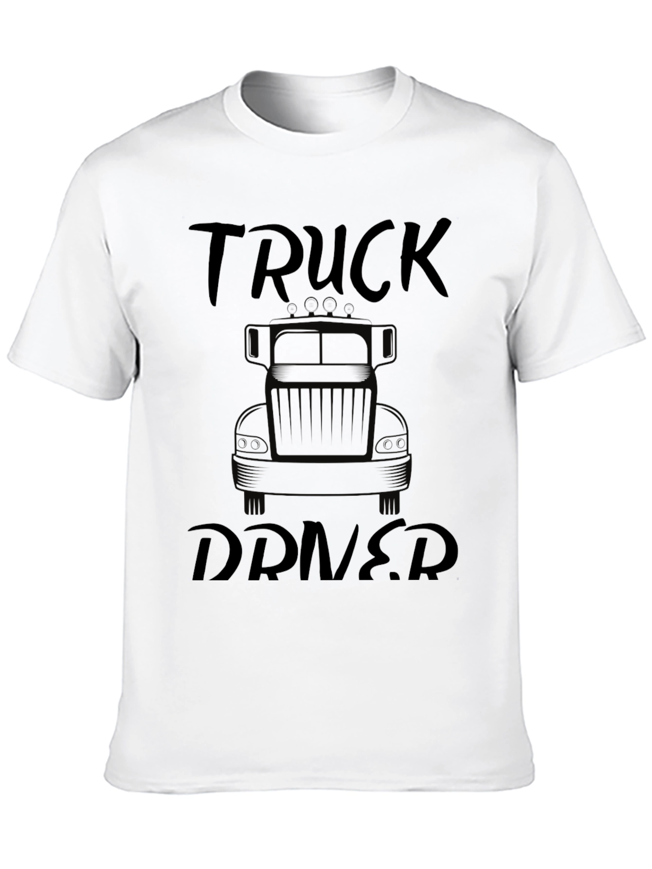Truck Driver Graphic Tee - Black Cotton T-Shirt