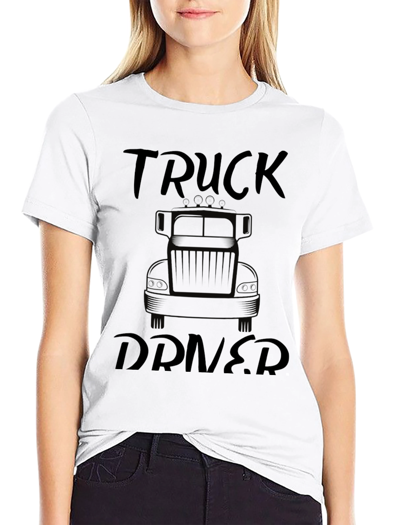 Truck Driver Graphic Tee - Black Cotton T-Shirt