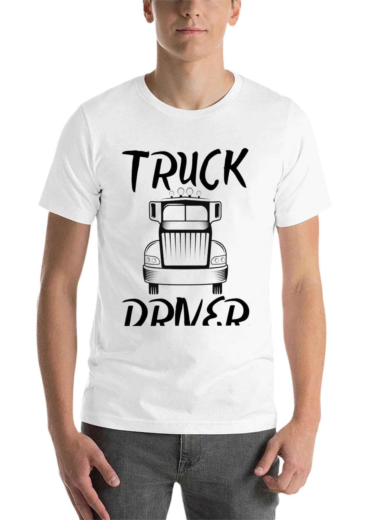 Truck Driver Graphic Tee - Black Cotton T-Shirt