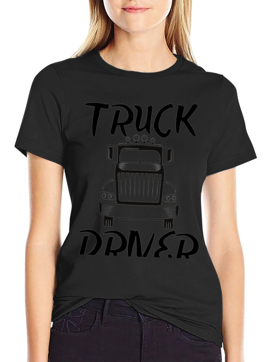 Truck Driver Graphic Tee - Black Cotton T-Shirt