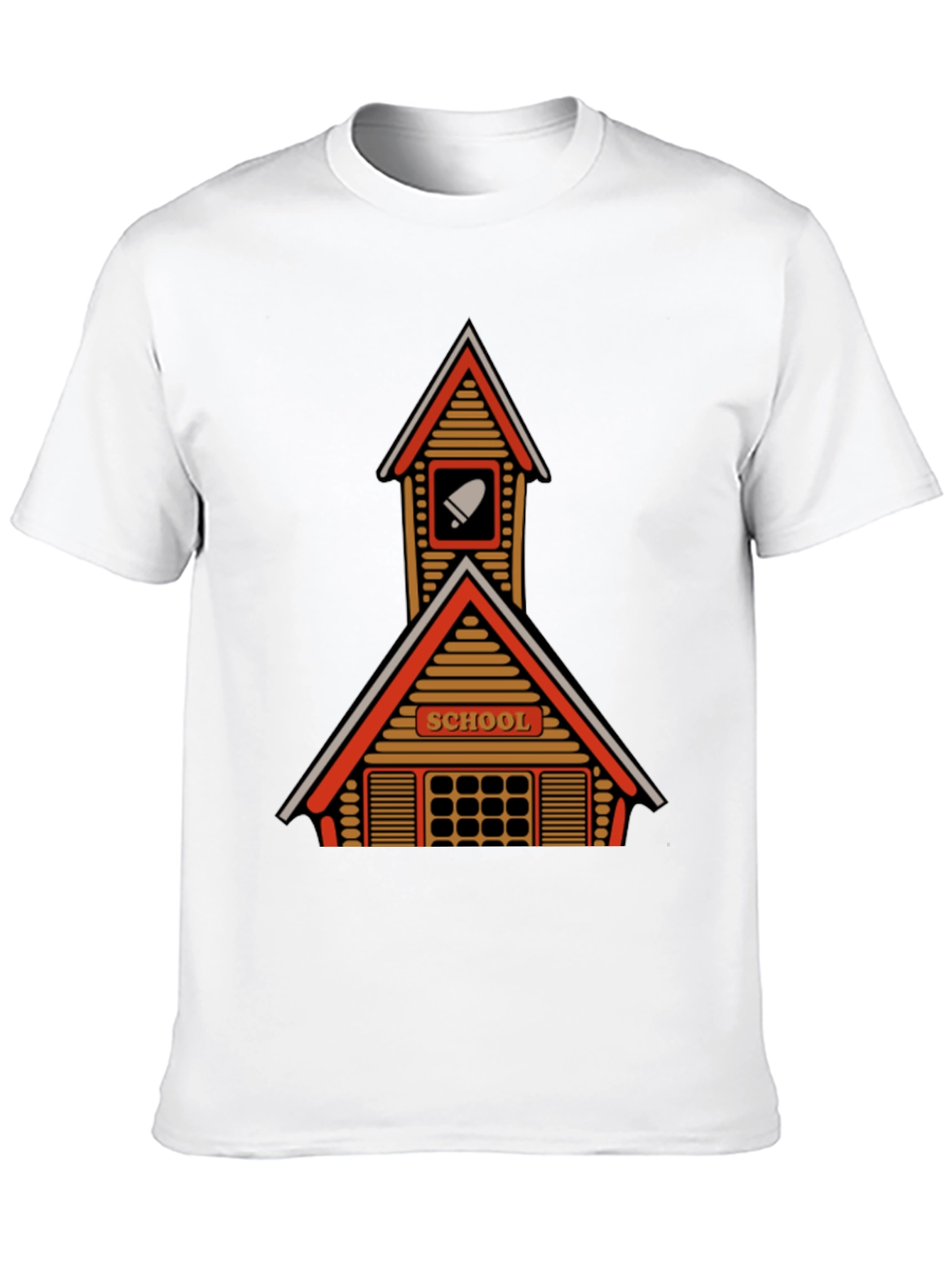 Retro Schoolhouse Graphic T-Shirt - Black