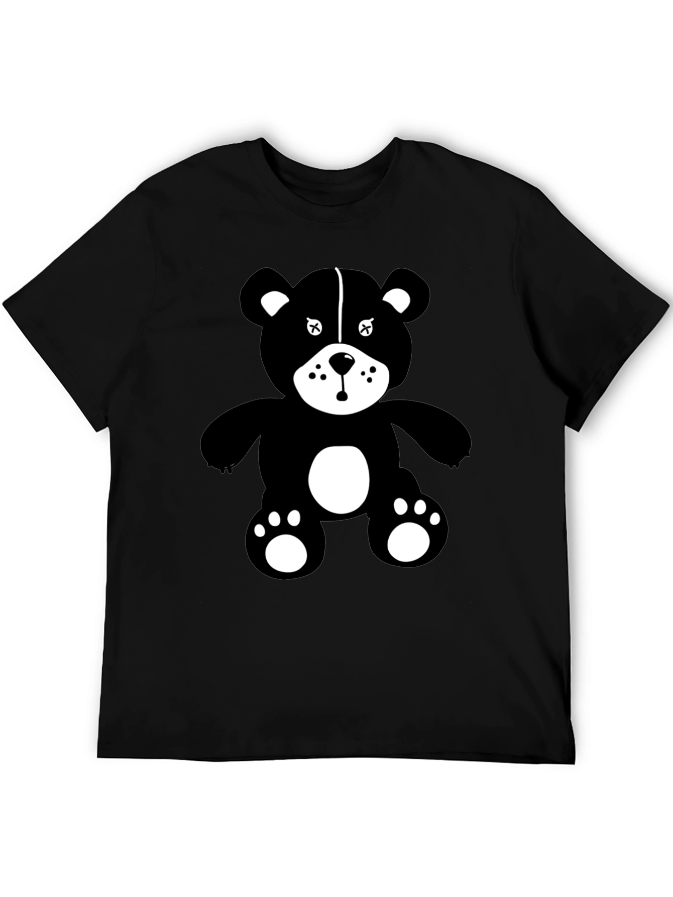 Graphic Tee: Black Teddy Bear Design