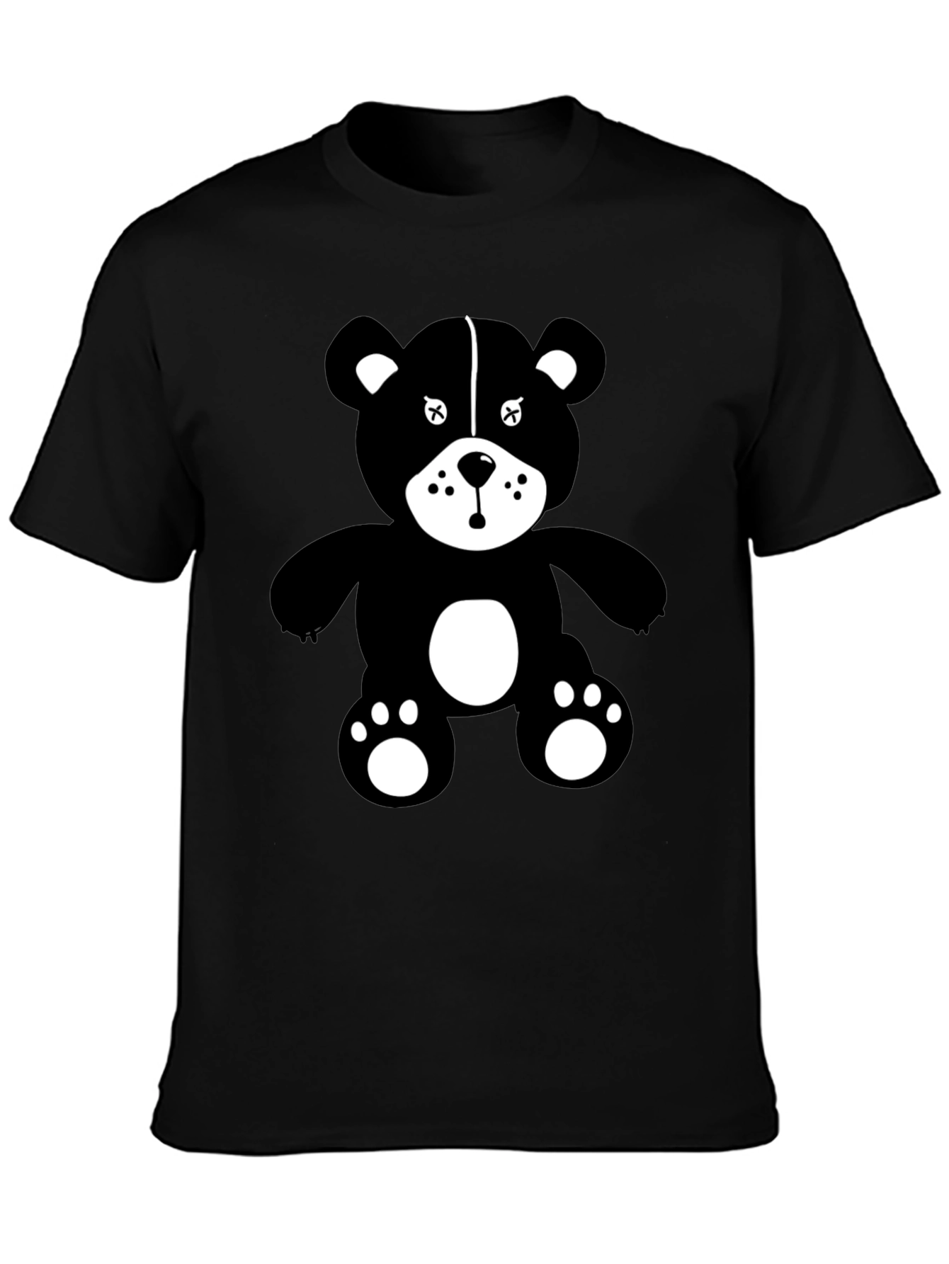 Graphic Tee: Black Teddy Bear Design