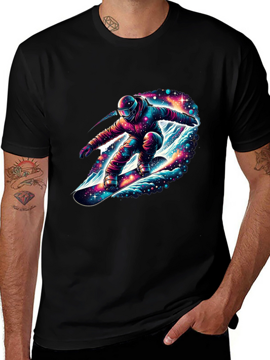 Cosmic Snowboarder Black T-Shirt