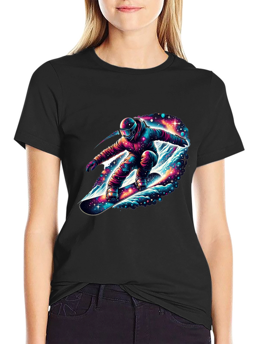 Cosmic Snowboarder Black T-Shirt