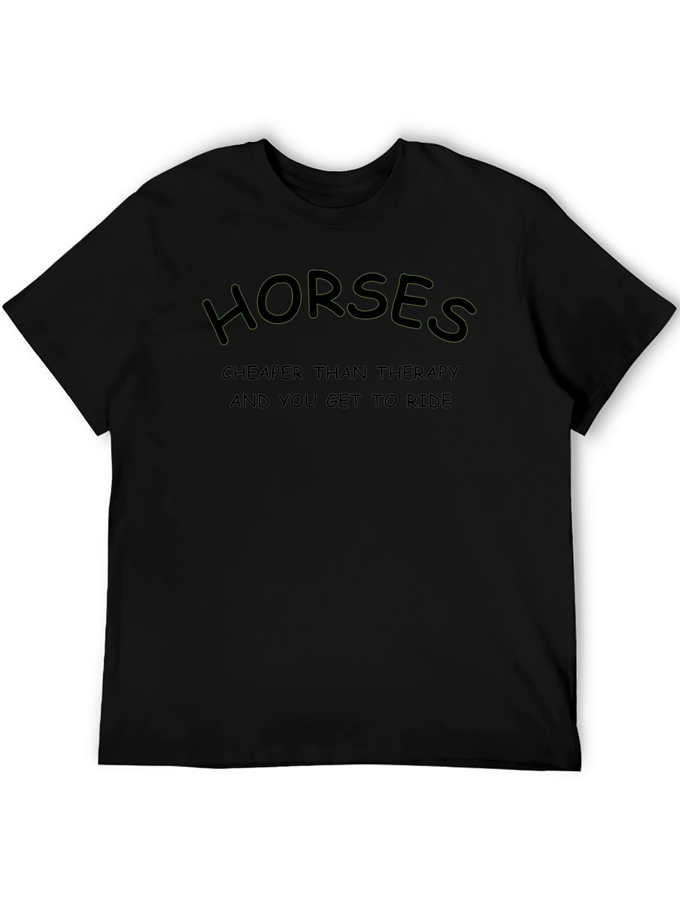 Horses Cheaper Than Therapy Black Graphic Tee