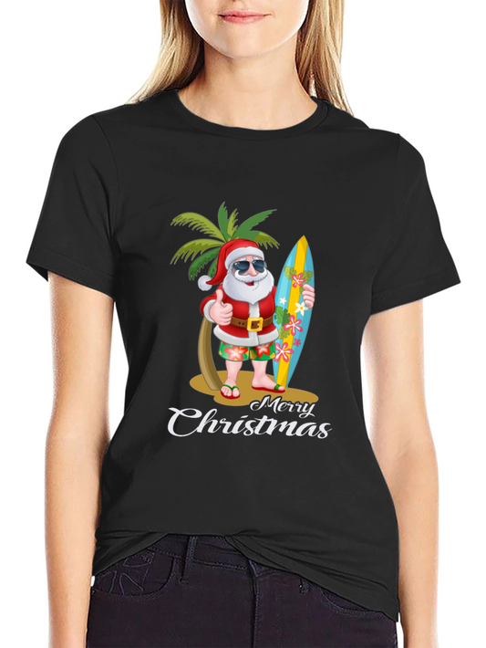 Tropical Santa Merry Christmas T-Shirt
