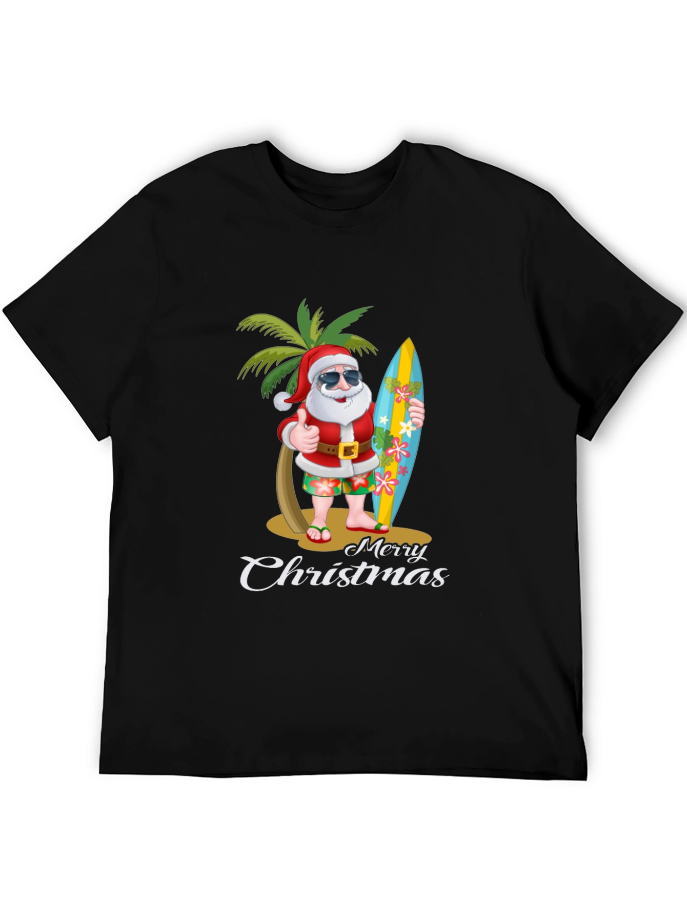 Tropical Santa Merry Christmas T-Shirt