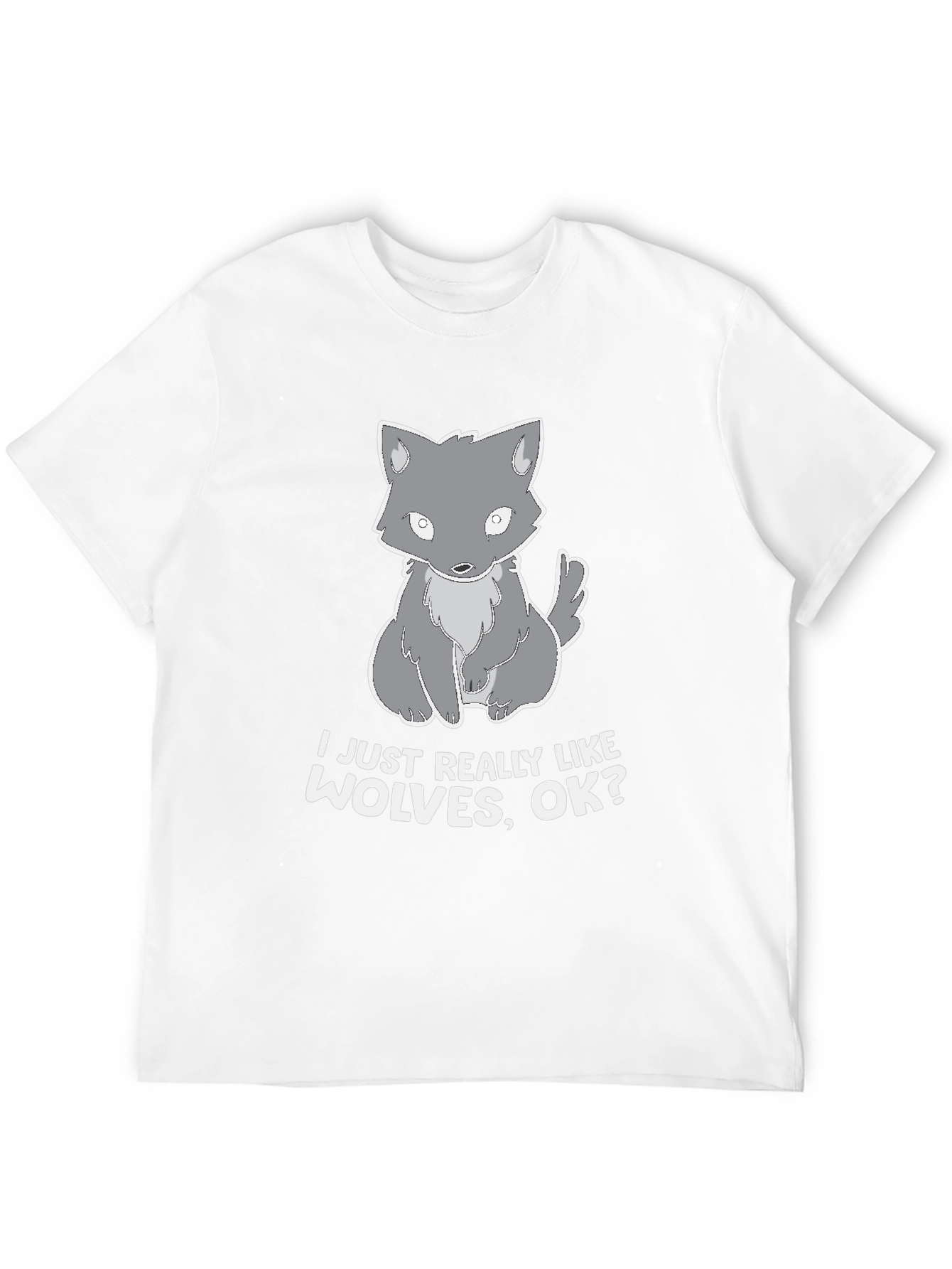 I Like Wolves Black T-Shirt Cute Wolf Design