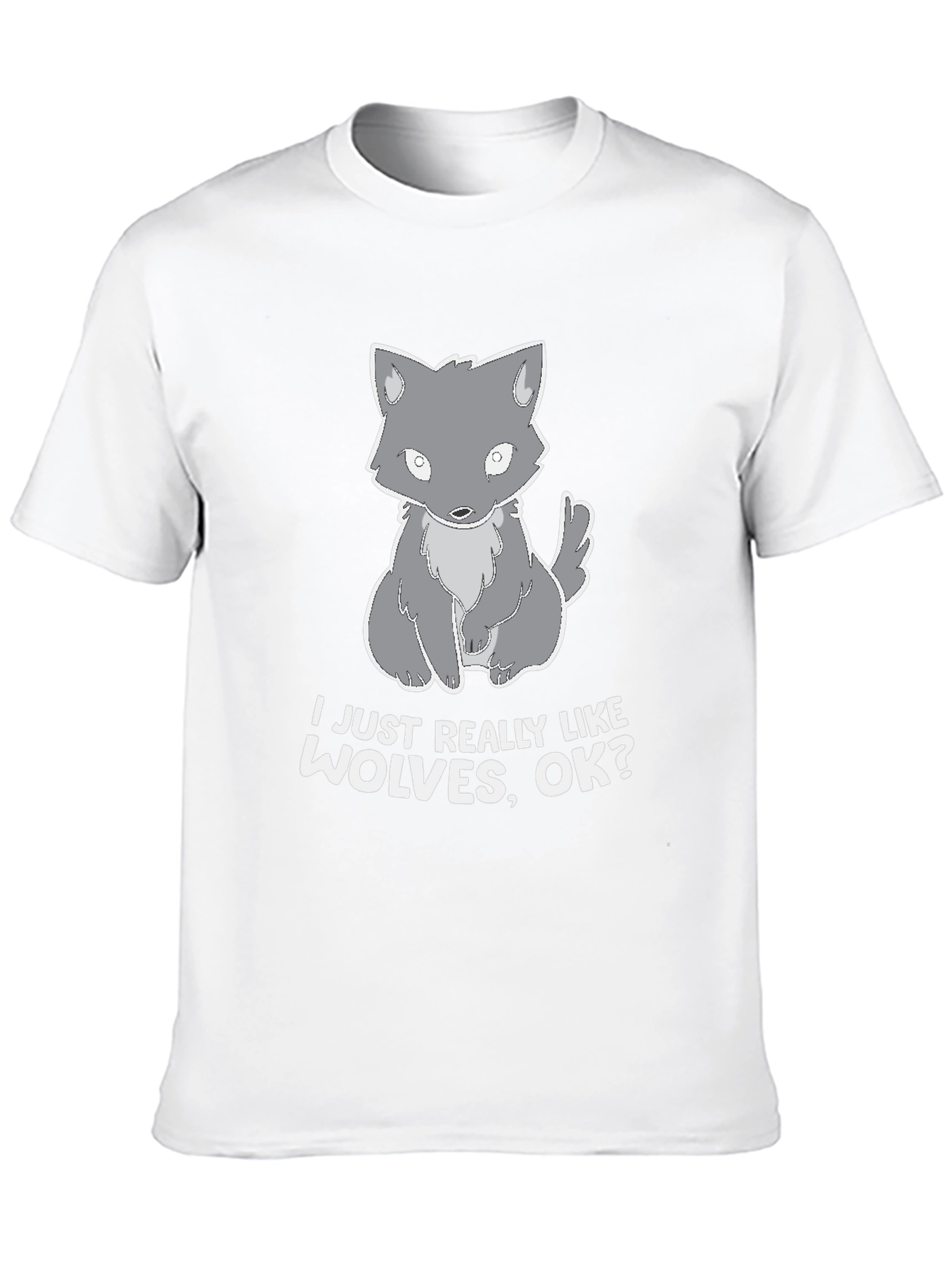I Like Wolves Black T-Shirt Cute Wolf Design