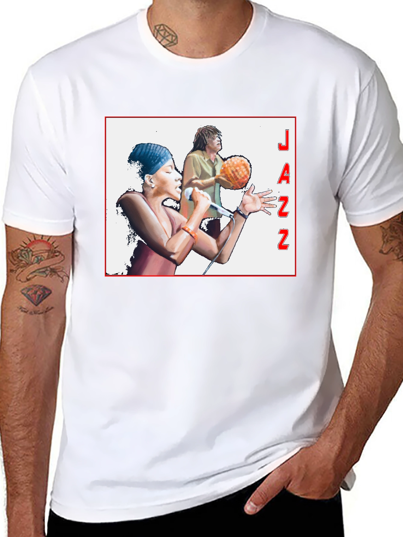Jazz Music Graphic T-Shirt Black Tee