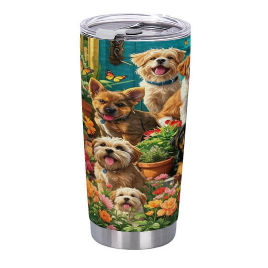 Vibrant Wildflower & Blue Morpho Butterfly Garden 20oz Sublimation Tumbler