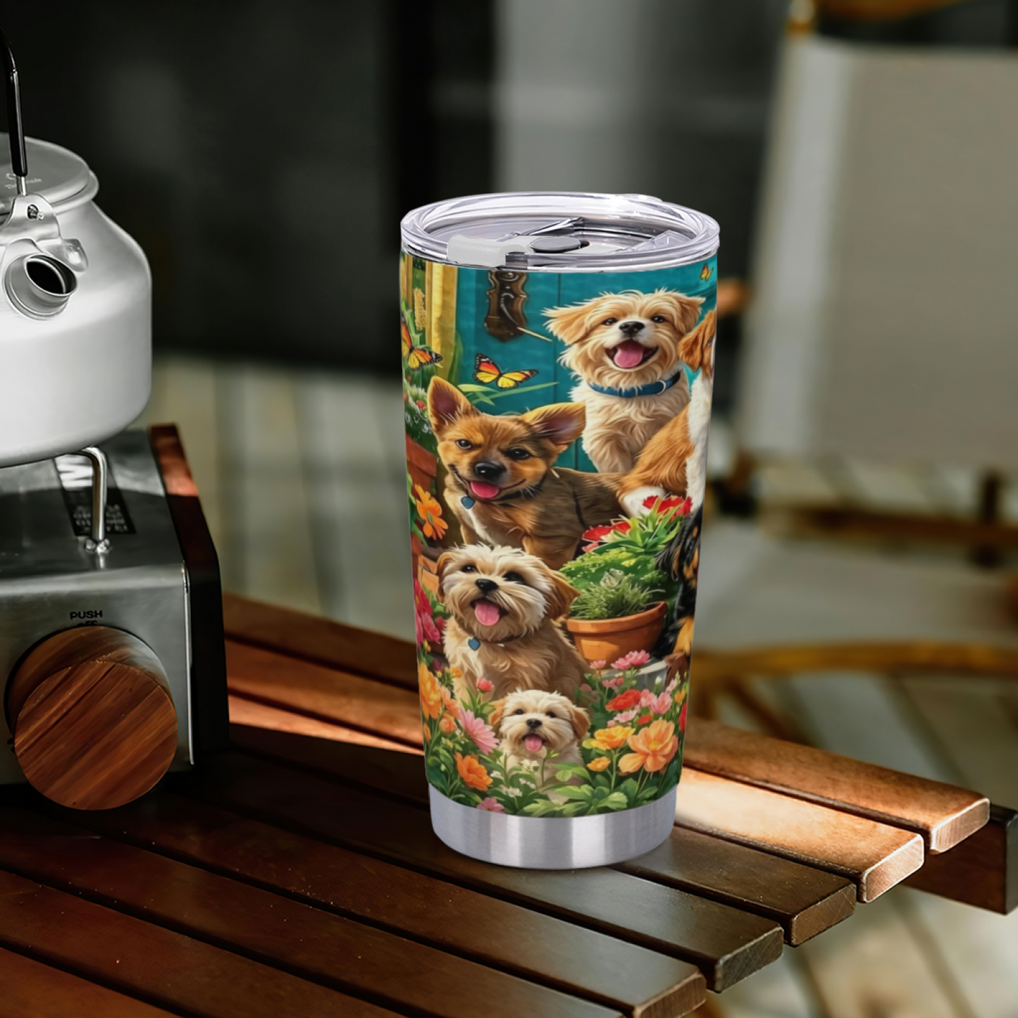 Vibrant Wildflower & Blue Morpho Butterfly Garden 20oz Sublimation Tumbler