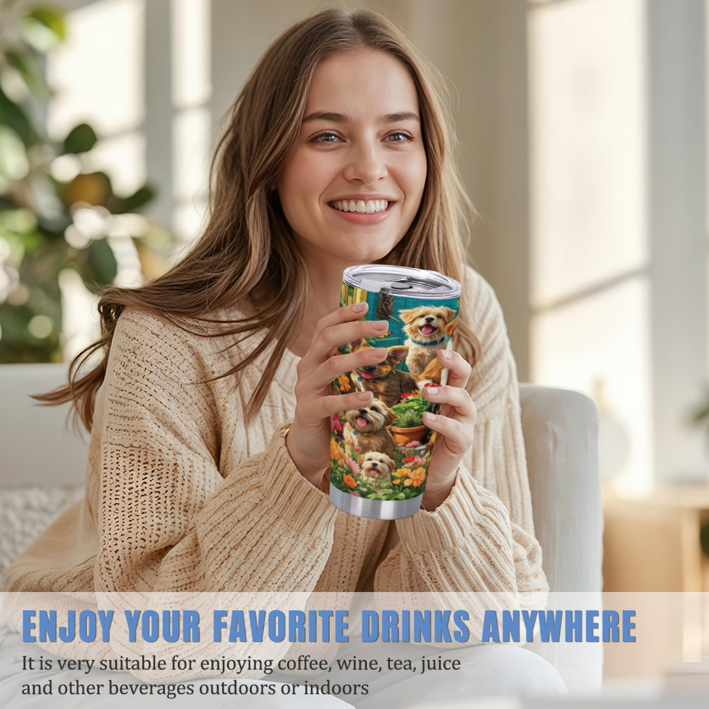 Vibrant Wildflower & Blue Morpho Butterfly Garden 20oz Sublimation Tumbler