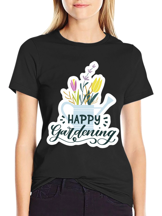 Happy Gardening Black T-Shirt