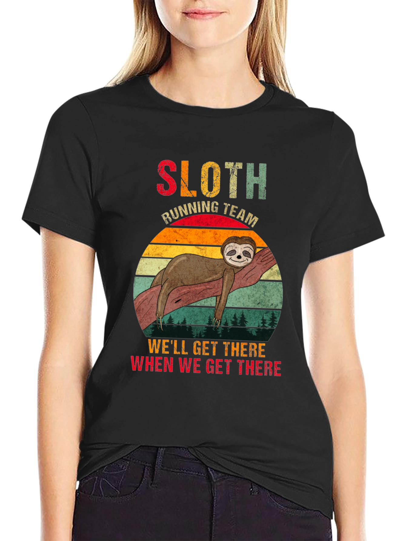 Sloth Running Team T-Shirt - Well Get There!