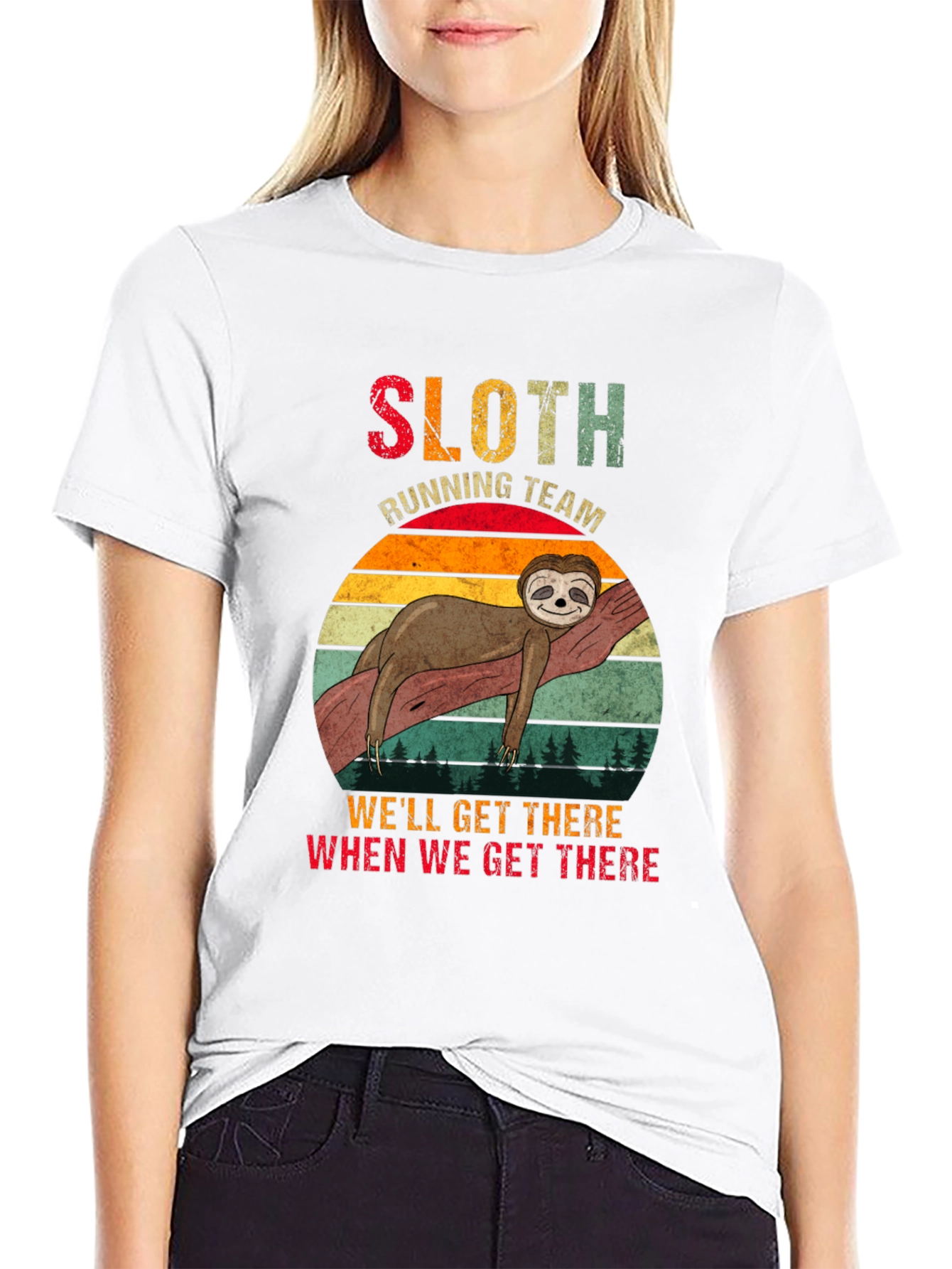 Sloth Running Team T-Shirt - Well Get There!