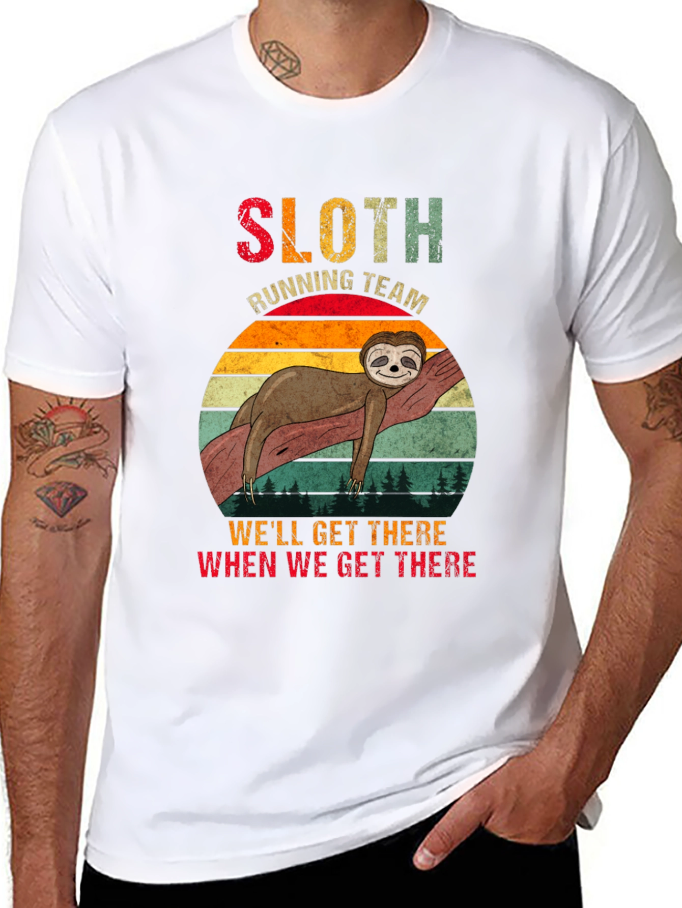 Sloth Running Team T-Shirt - Well Get There!