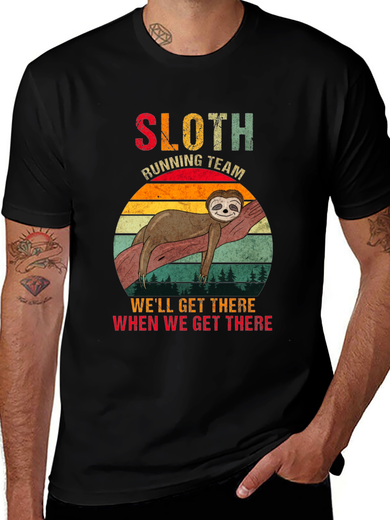 Sloth Running Team T-Shirt - Well Get There!
