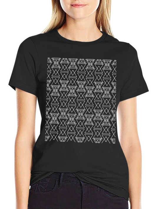 Abstract Geometric Pattern Black T-Shirt