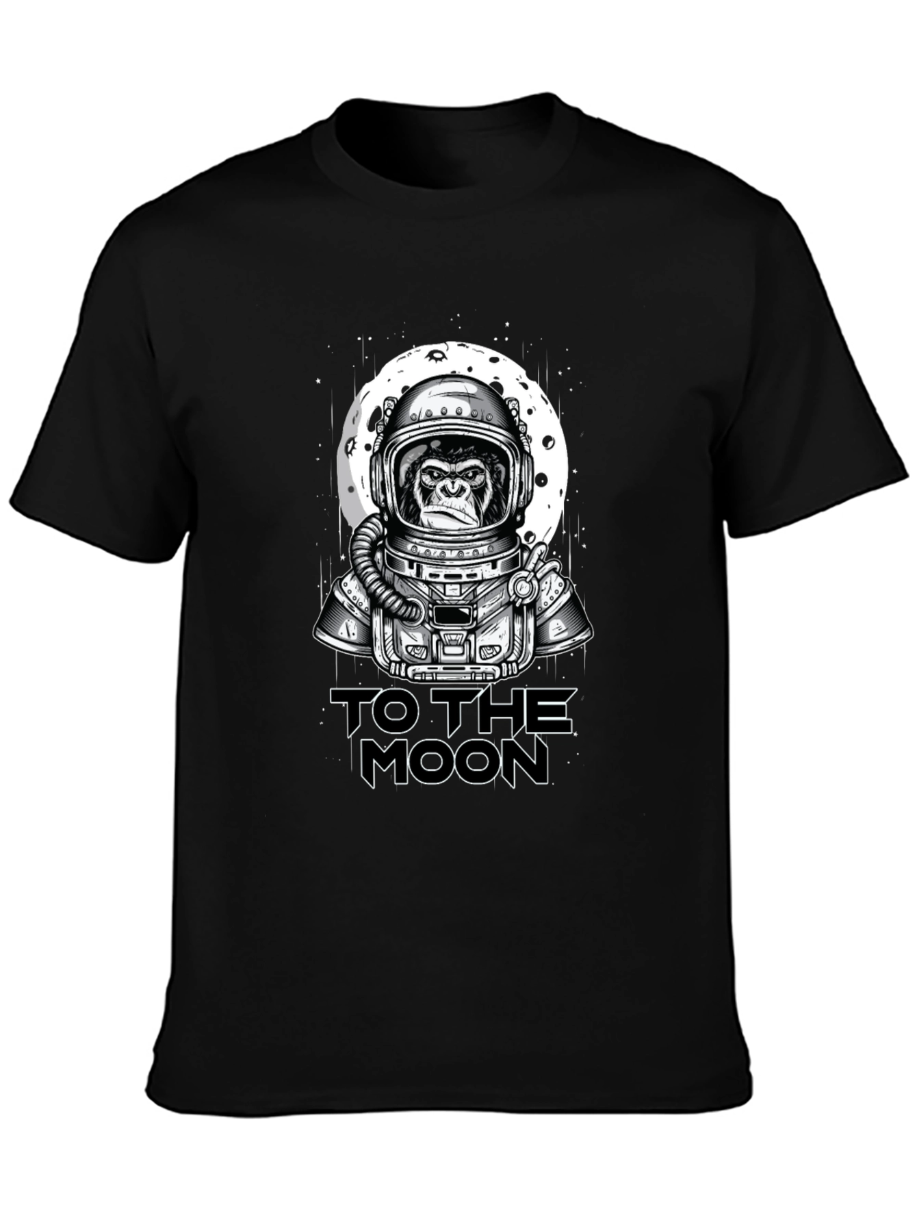 Ape Astronaut To The Moon Black T-Shirt