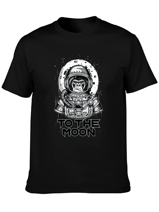 Ape Astronaut To The Moon Black T-Shirt