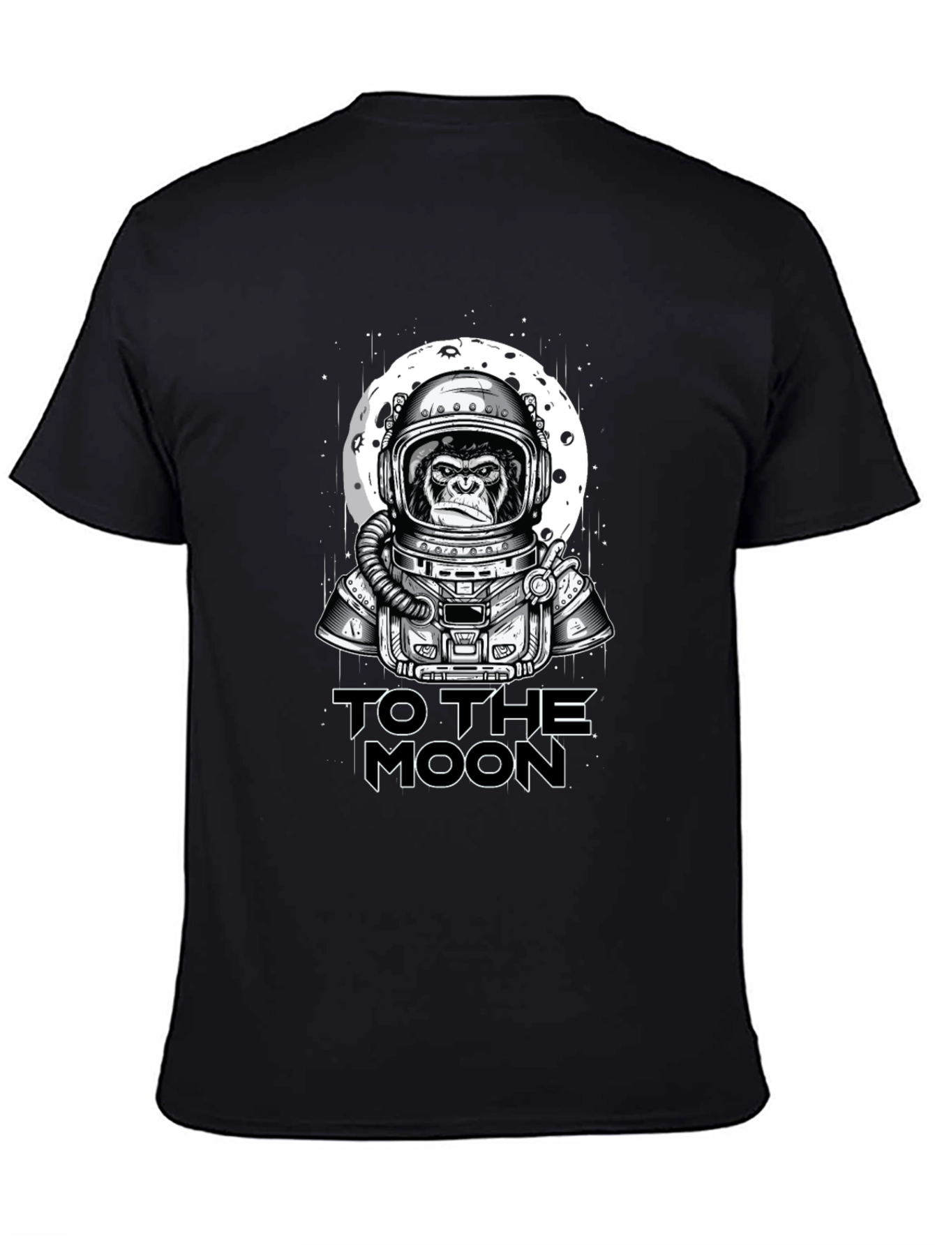 Ape Astronaut To The Moon Black T-Shirt