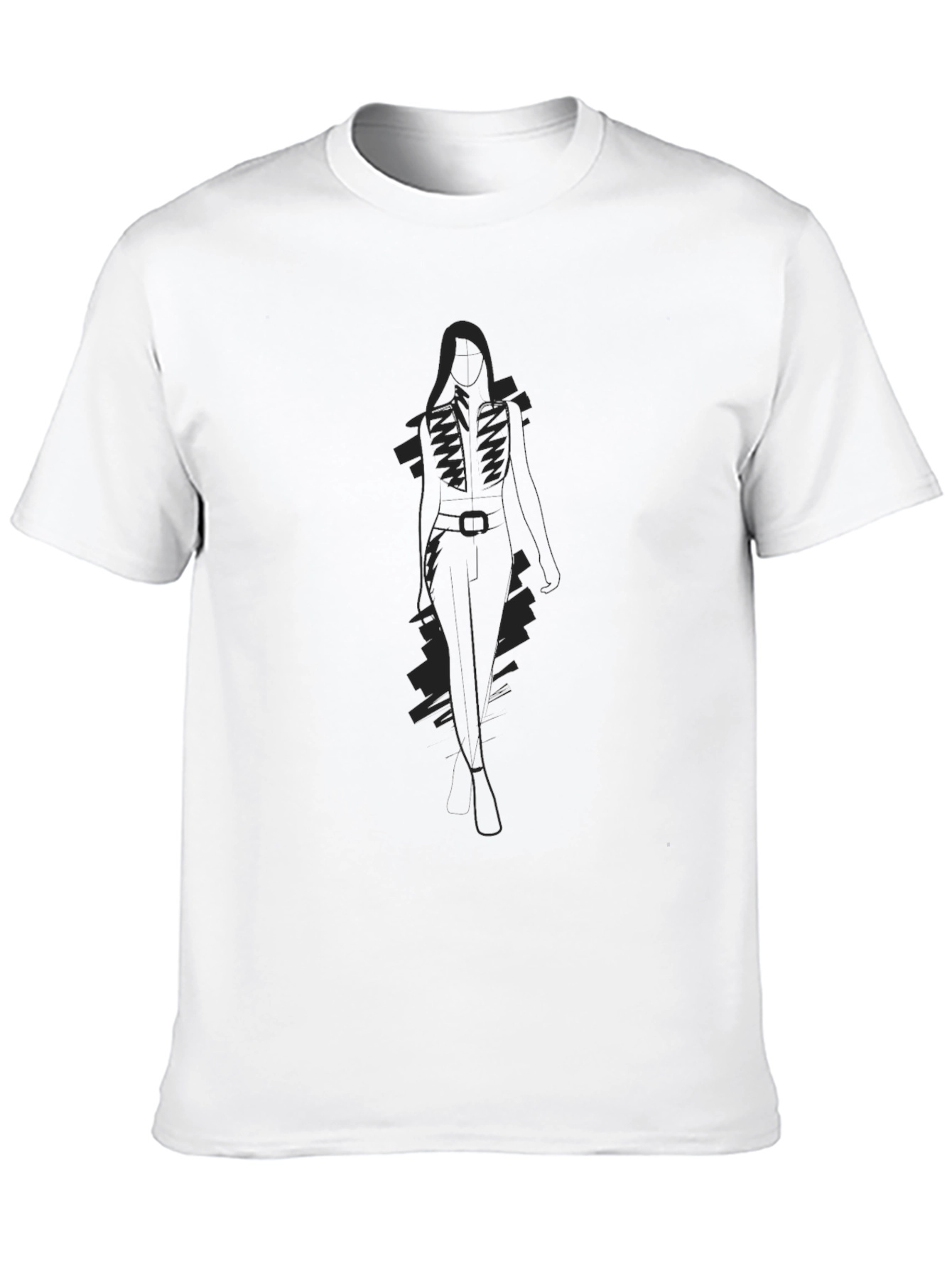 Dark Silhouette Graphic Tee - Sleek Black Cotton Shirt