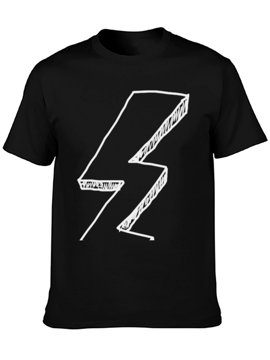 Cool Lightning Bolt Graphic Black T-Shirt