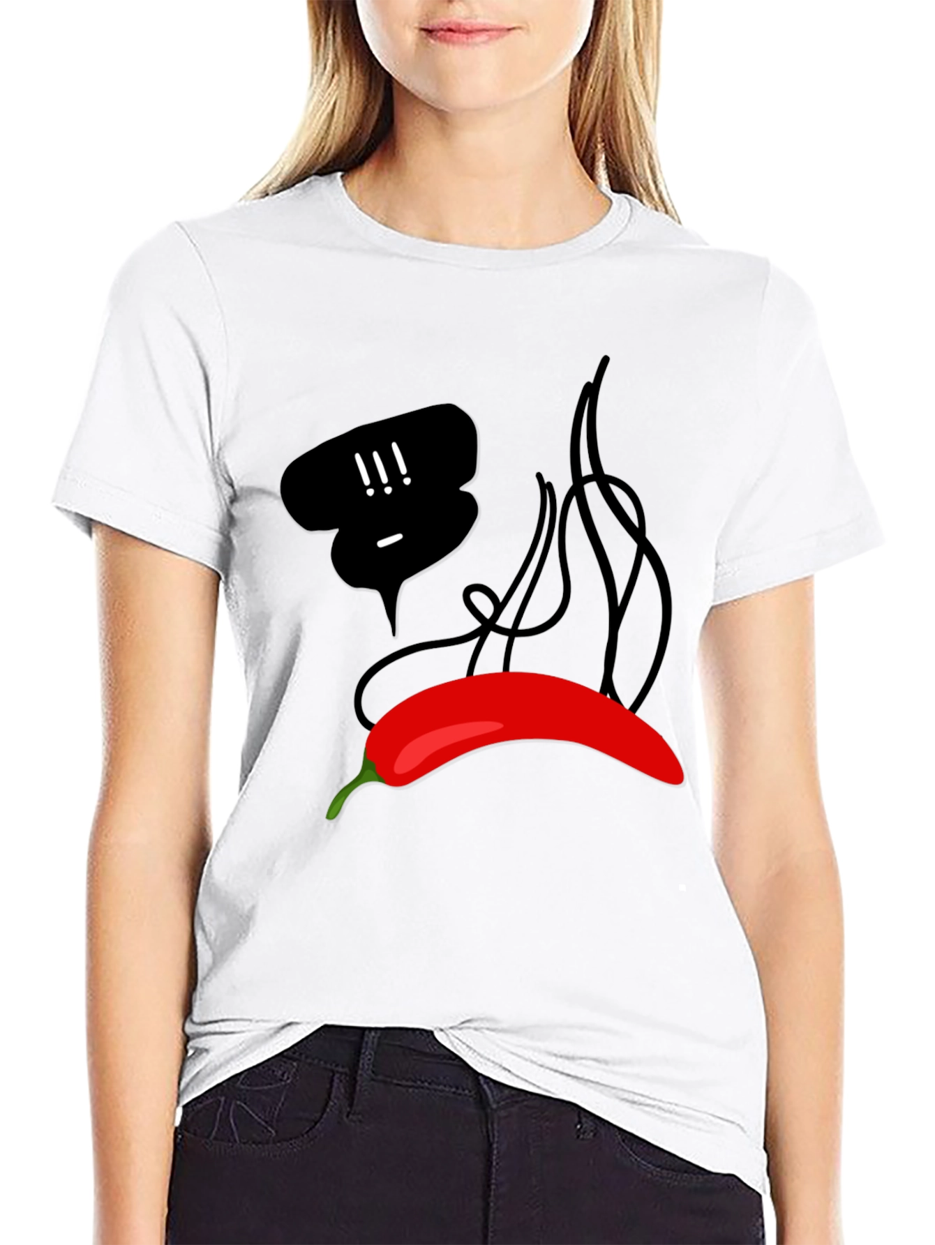 Spicy Pepper Graphic Tee - Black Unisex T-Shirt
