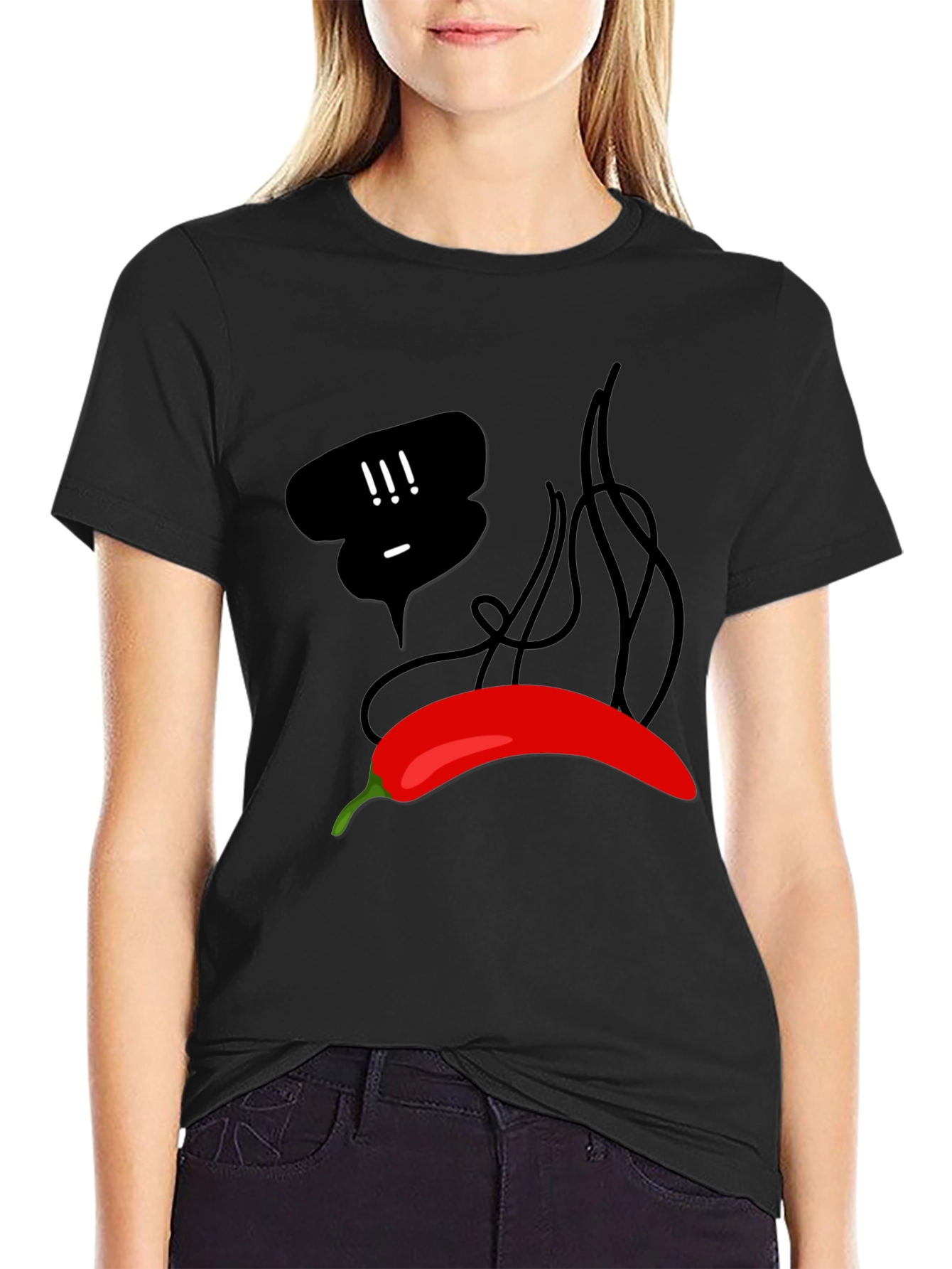 Spicy Pepper Graphic Tee - Black Unisex T-Shirt