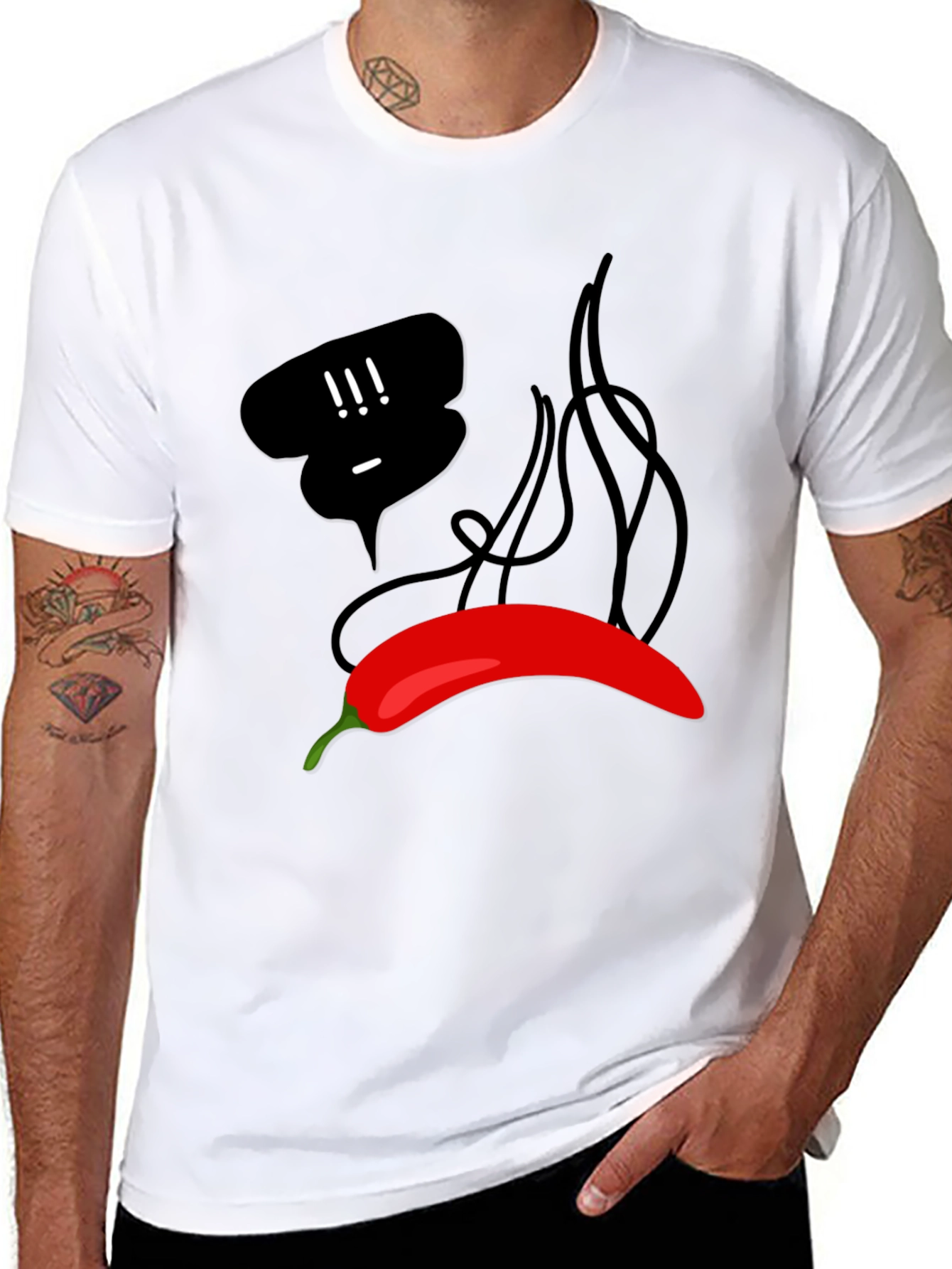 Spicy Pepper Graphic Tee - Black Unisex T-Shirt