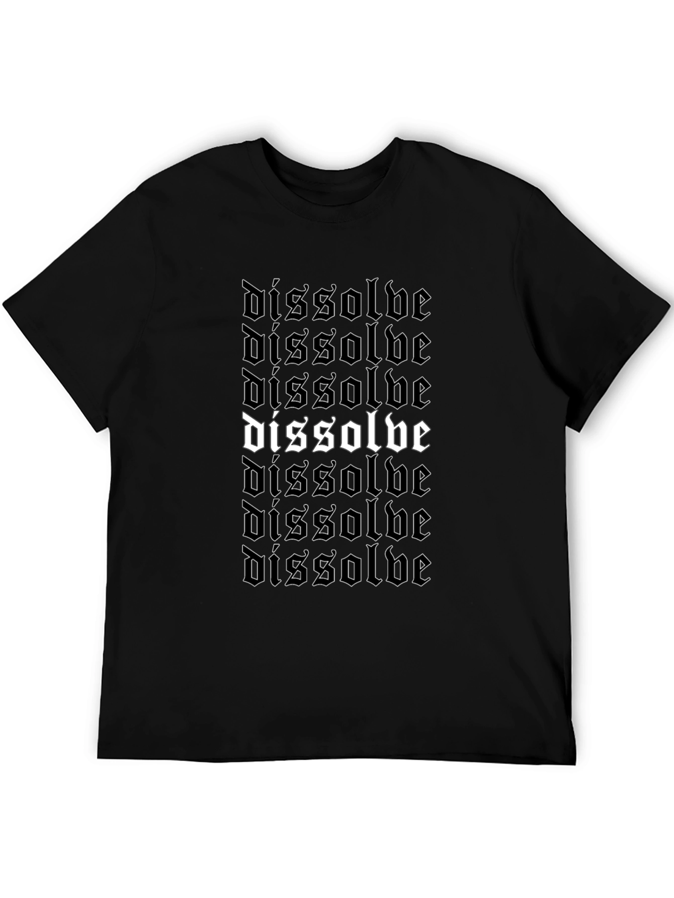 Dissolve Gothic Text Black Graphic T-Shirt