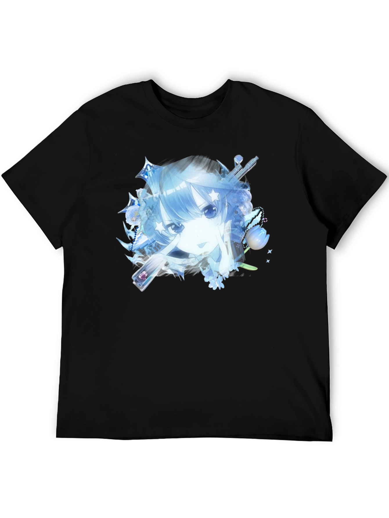 Anime Girl Black T-Shirt