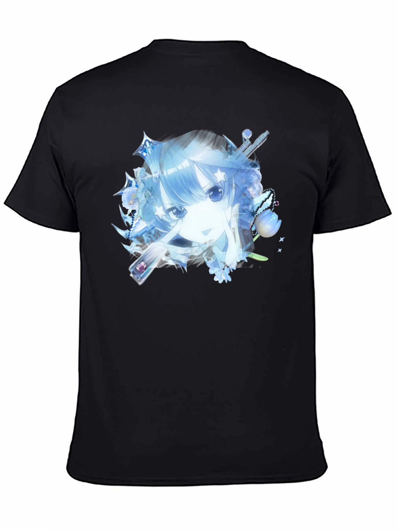Anime Girl Black T-Shirt