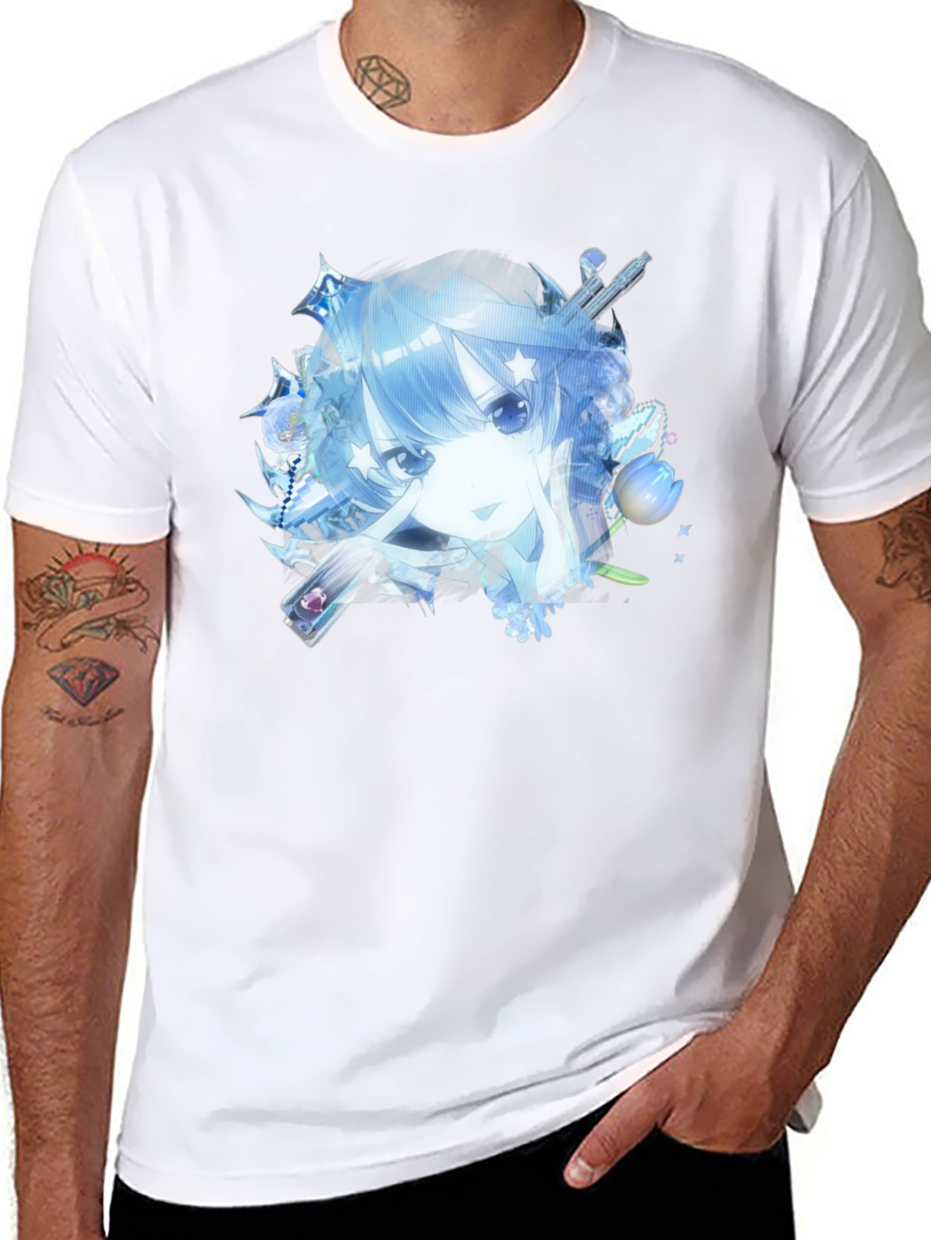 Anime Girl Black T-Shirt