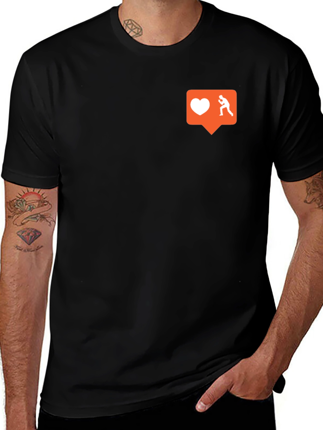 Black T-Shirt with Social Media Inspired Graphic