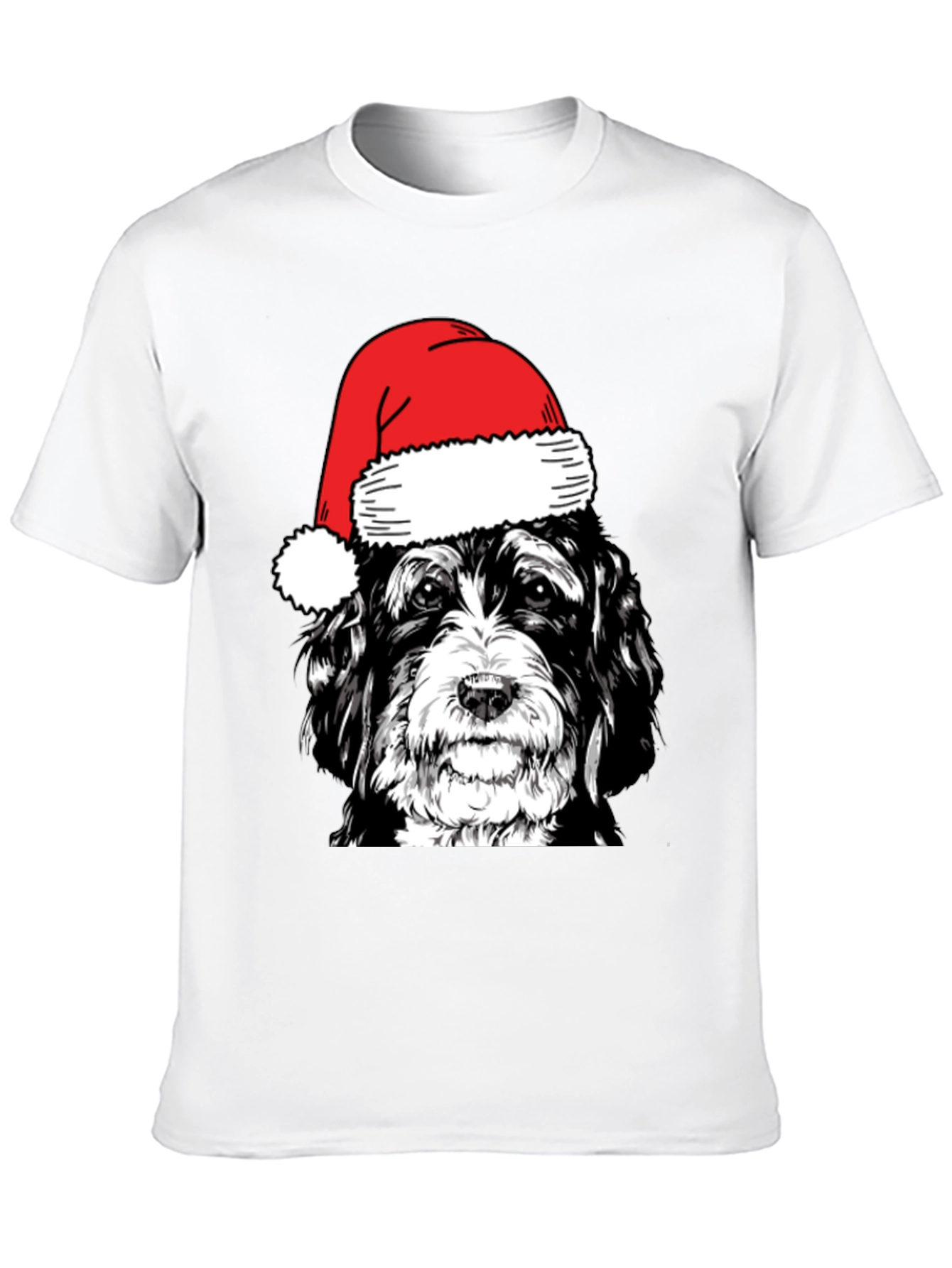 Dog in Santa Hat Graphic T-Shirt