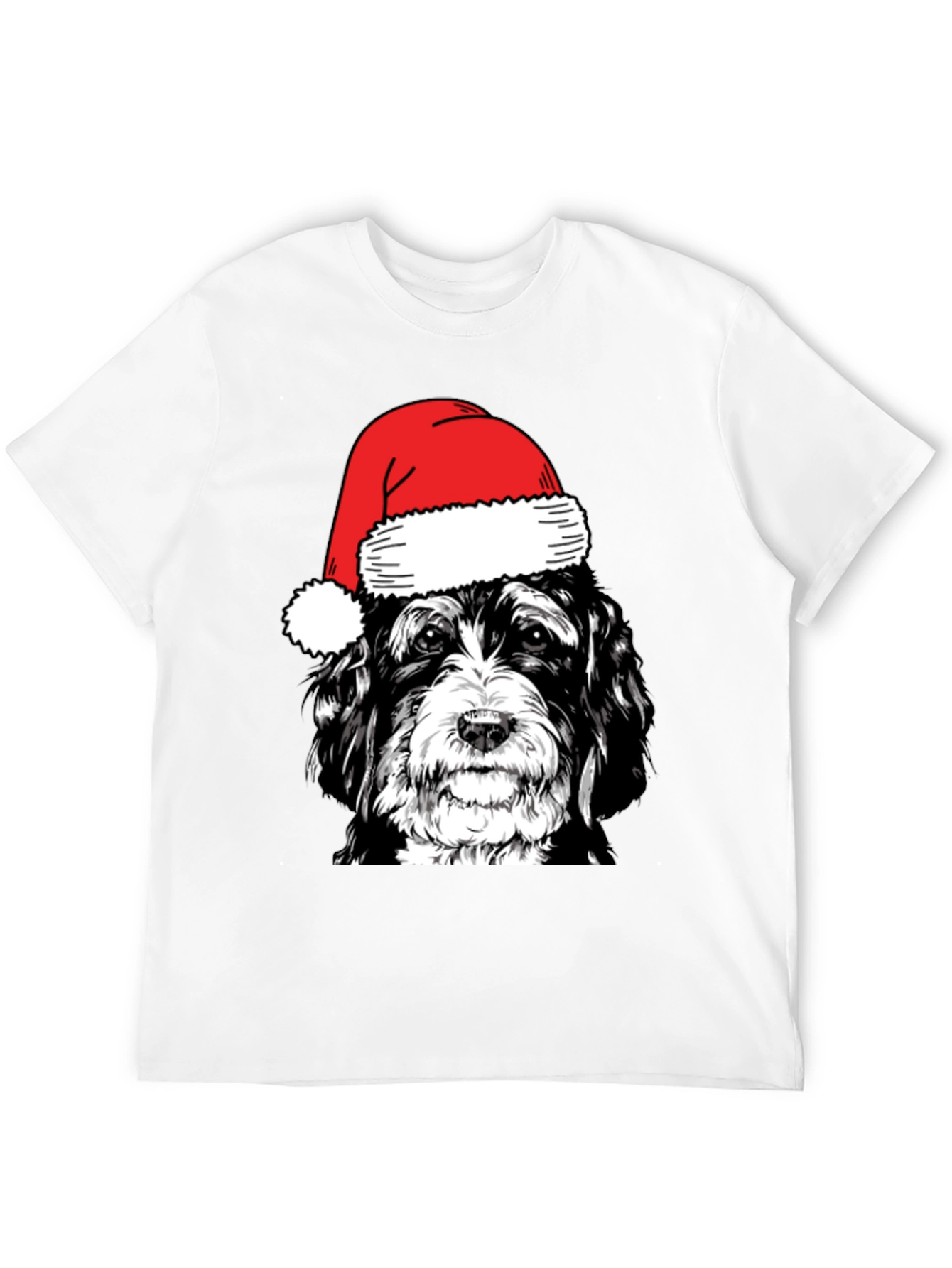 Dog in Santa Hat Graphic T-Shirt