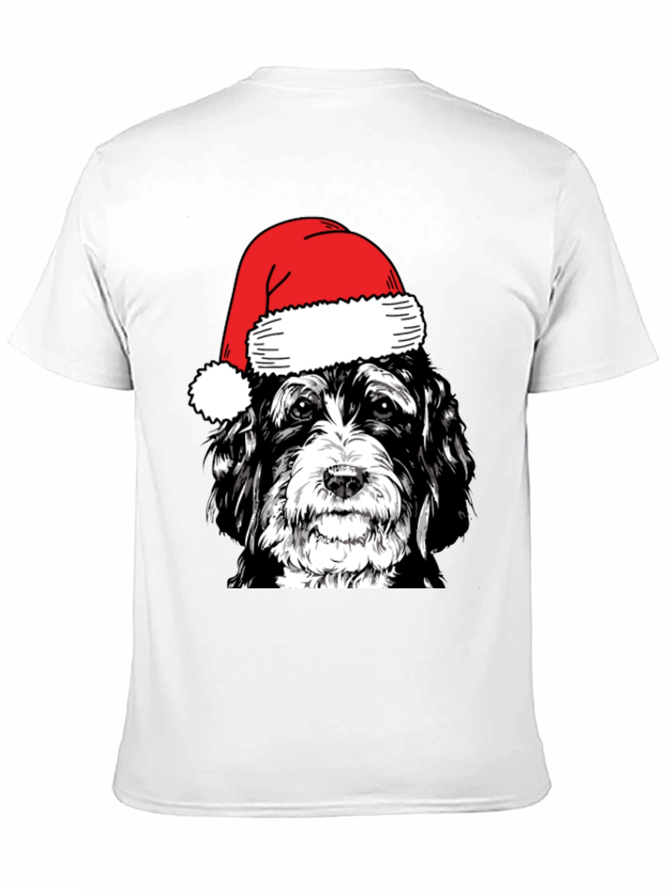 Dog in Santa Hat Graphic T-Shirt