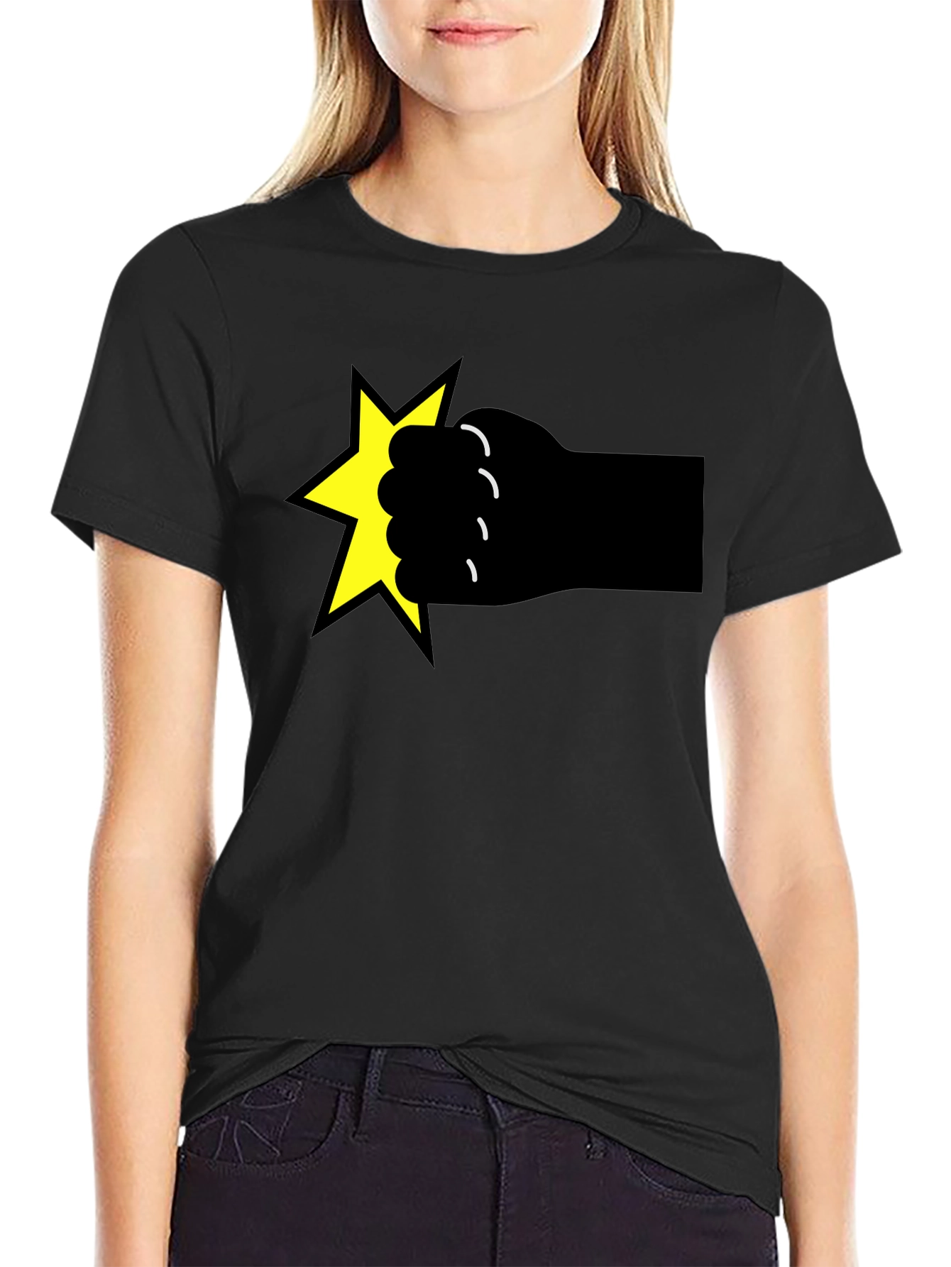 Boom! Graphic T-Shirt - Black Crew Neck