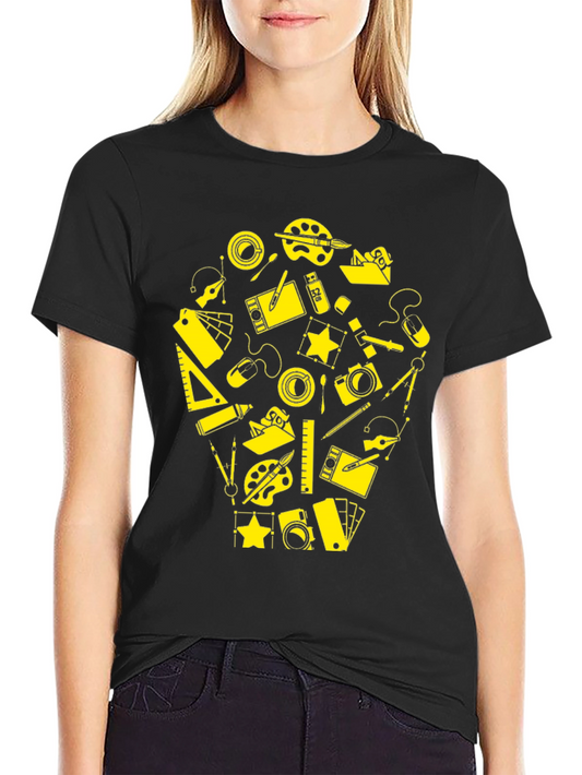Creative Design Black T-Shirt