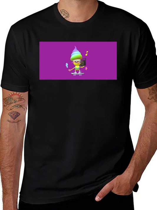 Cool Ice Cream Skateboarder Graphic Tee