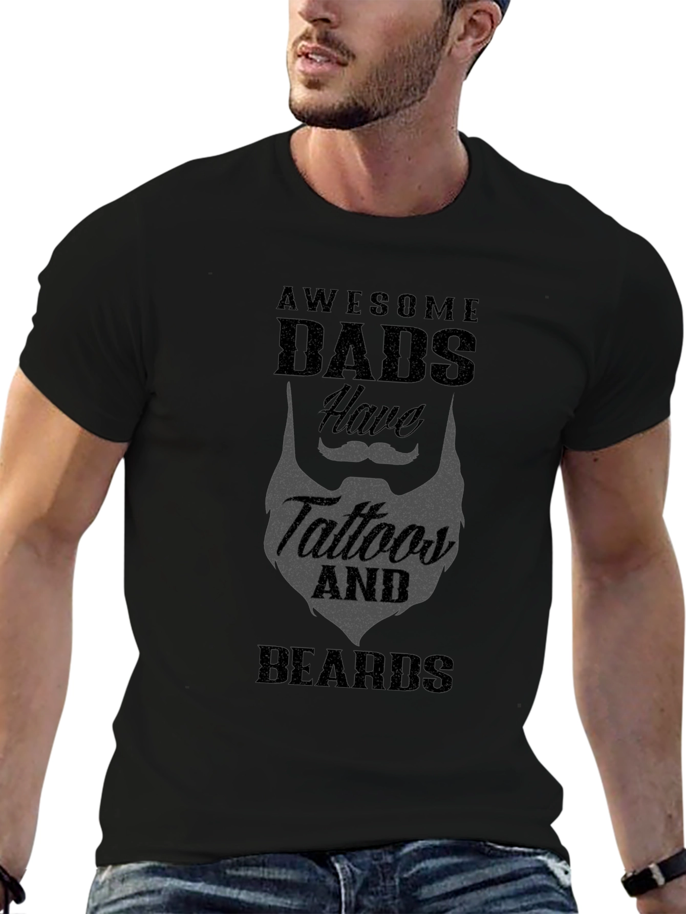 Awesome Dads Tattoos & Beards Graphic Tee