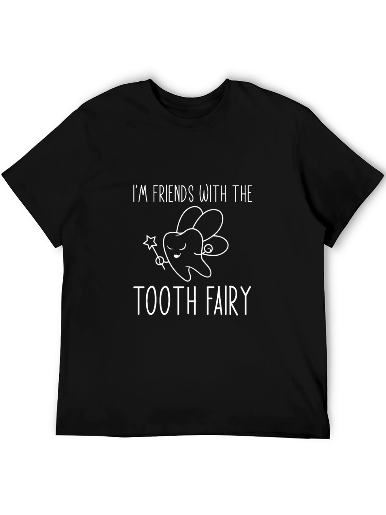 Tooth Fairy Graphic Tee - Whimsical Black T-Shirt