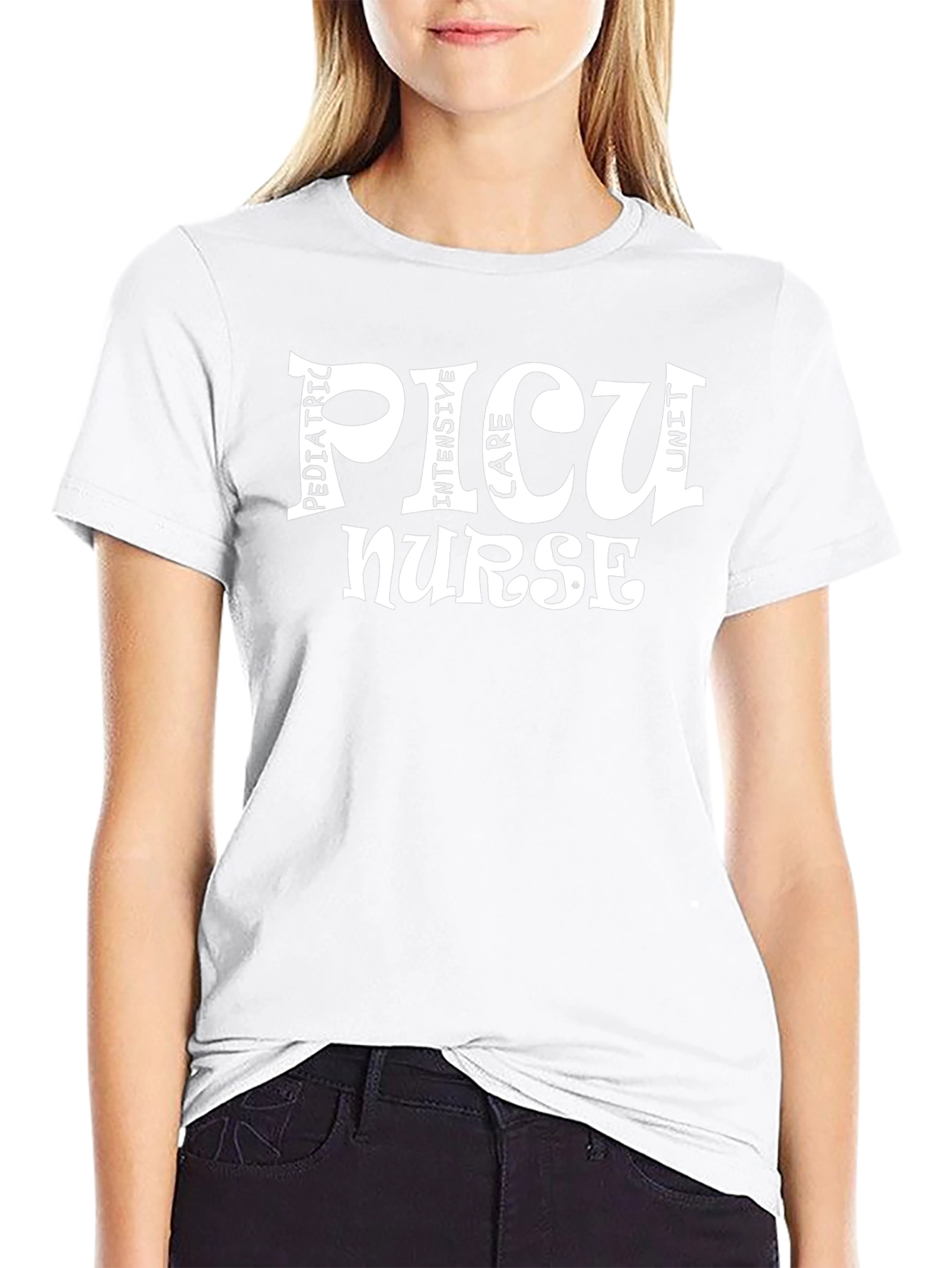 PICU Nurse Graphic T-Shirt - Black Cotton Tee