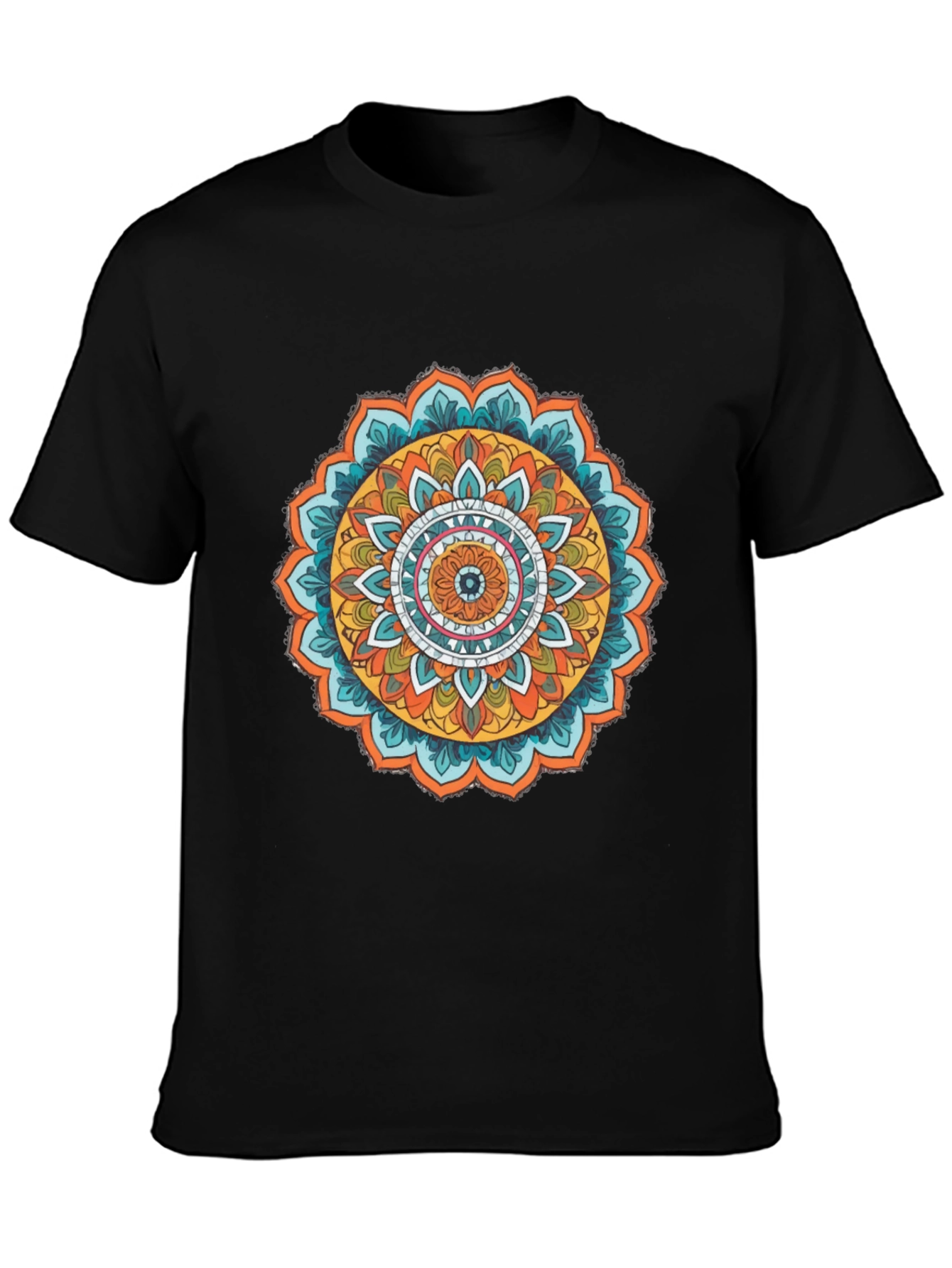 Mandala Print Black Tee
