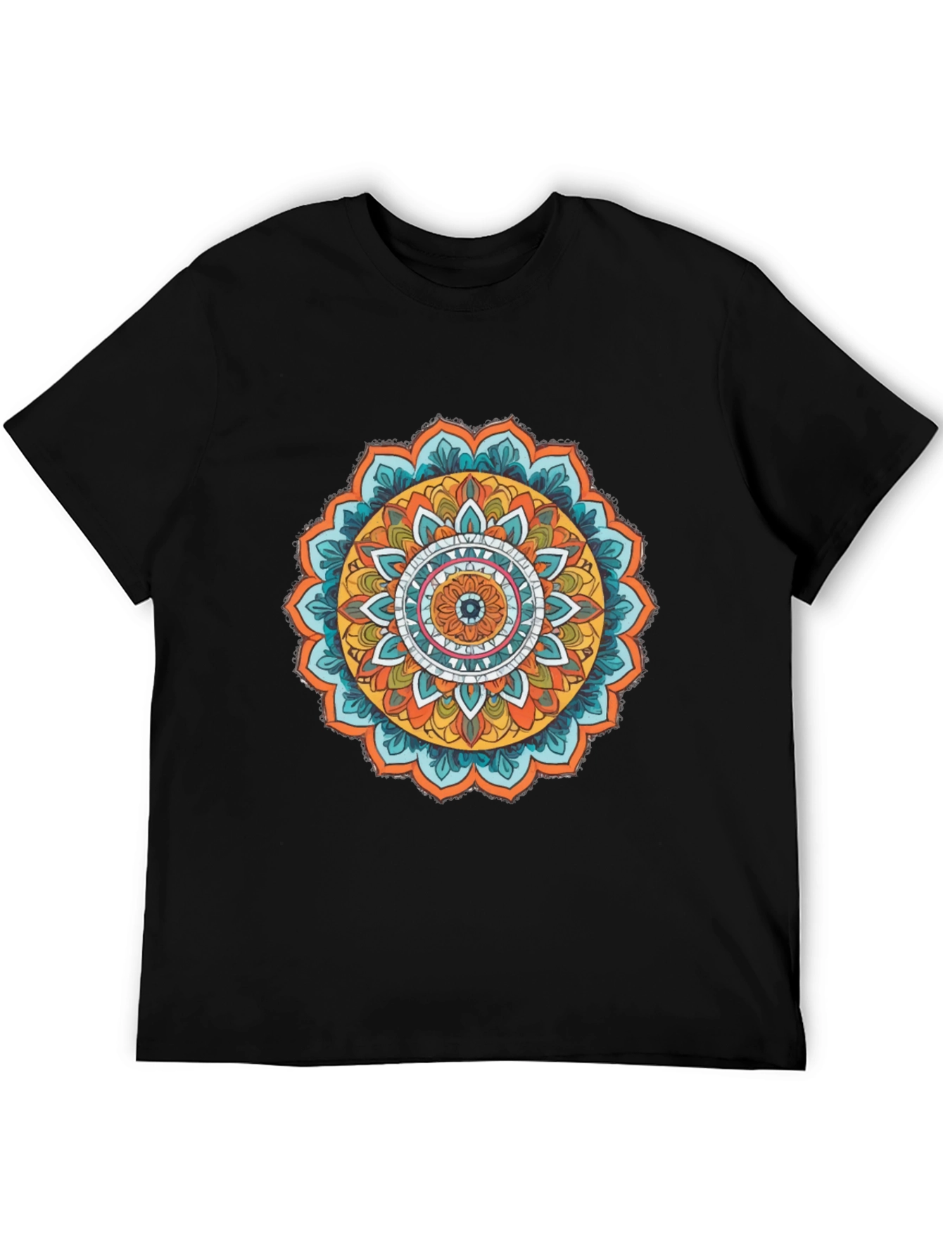 Mandala Print Black Tee